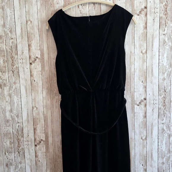Vince Camuto Velvet Draped Neck Jumpsuit Wide Leg Full Length Black - Picture 8 of 13